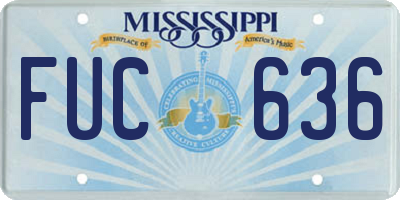 MS license plate FUC636
