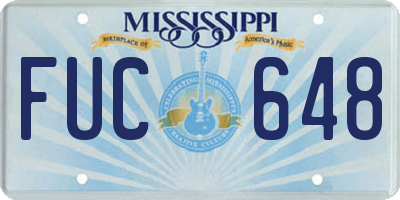 MS license plate FUC648
