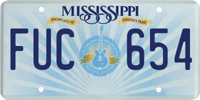 MS license plate FUC654