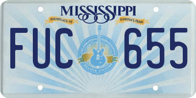 MS license plate FUC655