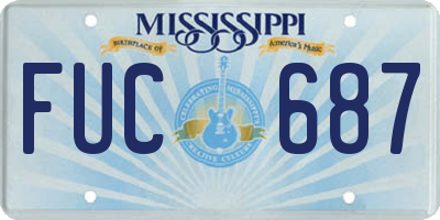 MS license plate FUC687