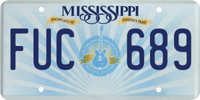 MS license plate FUC689