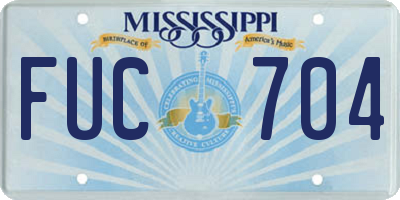 MS license plate FUC704