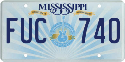 MS license plate FUC740