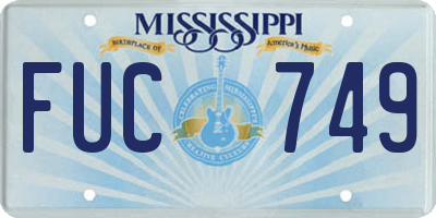 MS license plate FUC749
