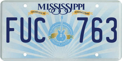 MS license plate FUC763