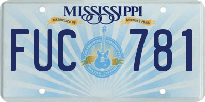 MS license plate FUC781