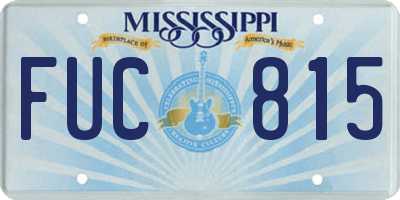 MS license plate FUC815