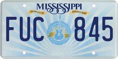 MS license plate FUC845