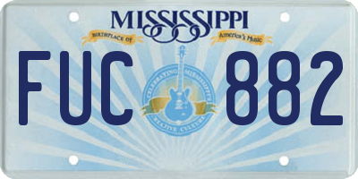 MS license plate FUC882