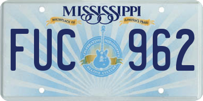 MS license plate FUC962