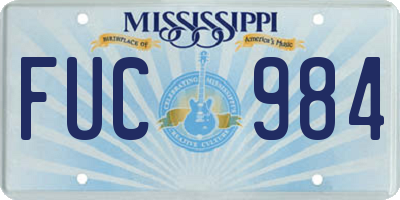 MS license plate FUC984