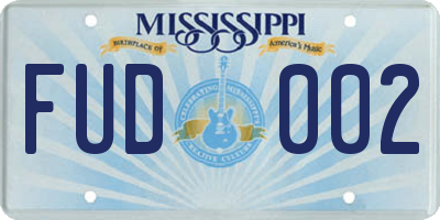 MS license plate FUD002