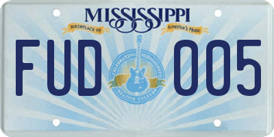 MS license plate FUD005
