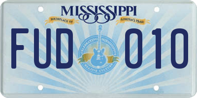 MS license plate FUD010