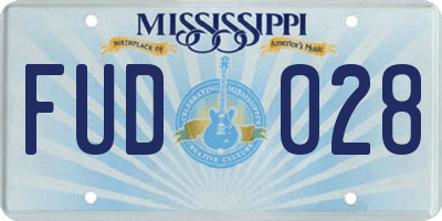 MS license plate FUD028