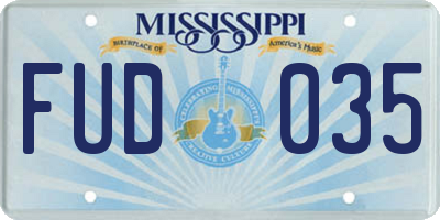 MS license plate FUD035