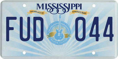 MS license plate FUD044