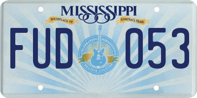 MS license plate FUD053