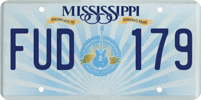 MS license plate FUD179