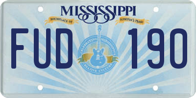 MS license plate FUD190