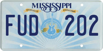 MS license plate FUD202