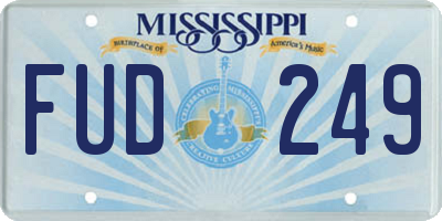 MS license plate FUD249