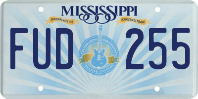 MS license plate FUD255