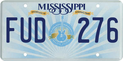 MS license plate FUD276