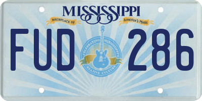MS license plate FUD286