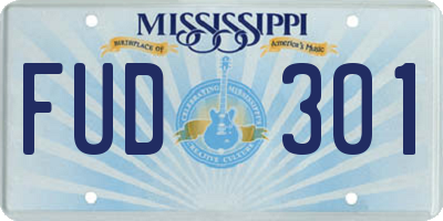 MS license plate FUD301