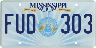 MS license plate FUD303