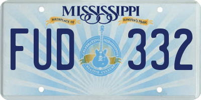 MS license plate FUD332