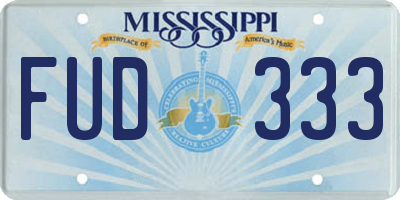MS license plate FUD333