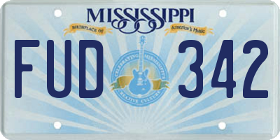 MS license plate FUD342