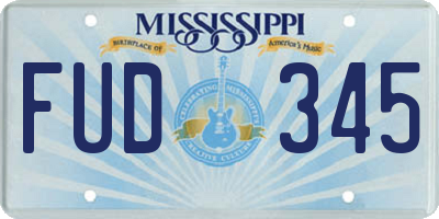 MS license plate FUD345