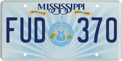 MS license plate FUD370