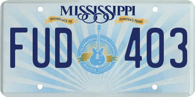 MS license plate FUD403