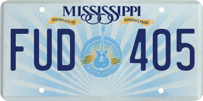 MS license plate FUD405