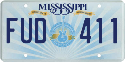 MS license plate FUD411