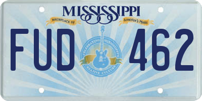 MS license plate FUD462