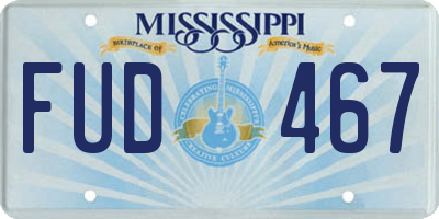 MS license plate FUD467