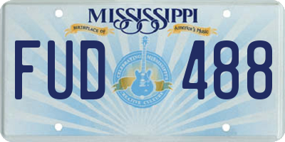 MS license plate FUD488