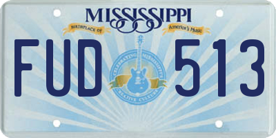 MS license plate FUD513