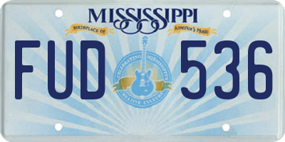 MS license plate FUD536