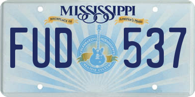 MS license plate FUD537