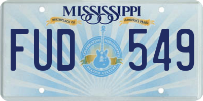 MS license plate FUD549