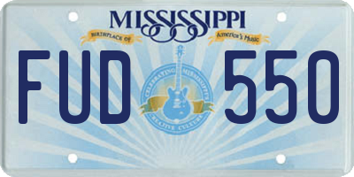 MS license plate FUD550