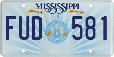MS license plate FUD581