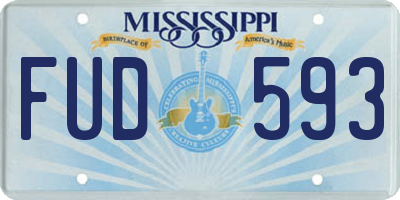 MS license plate FUD593